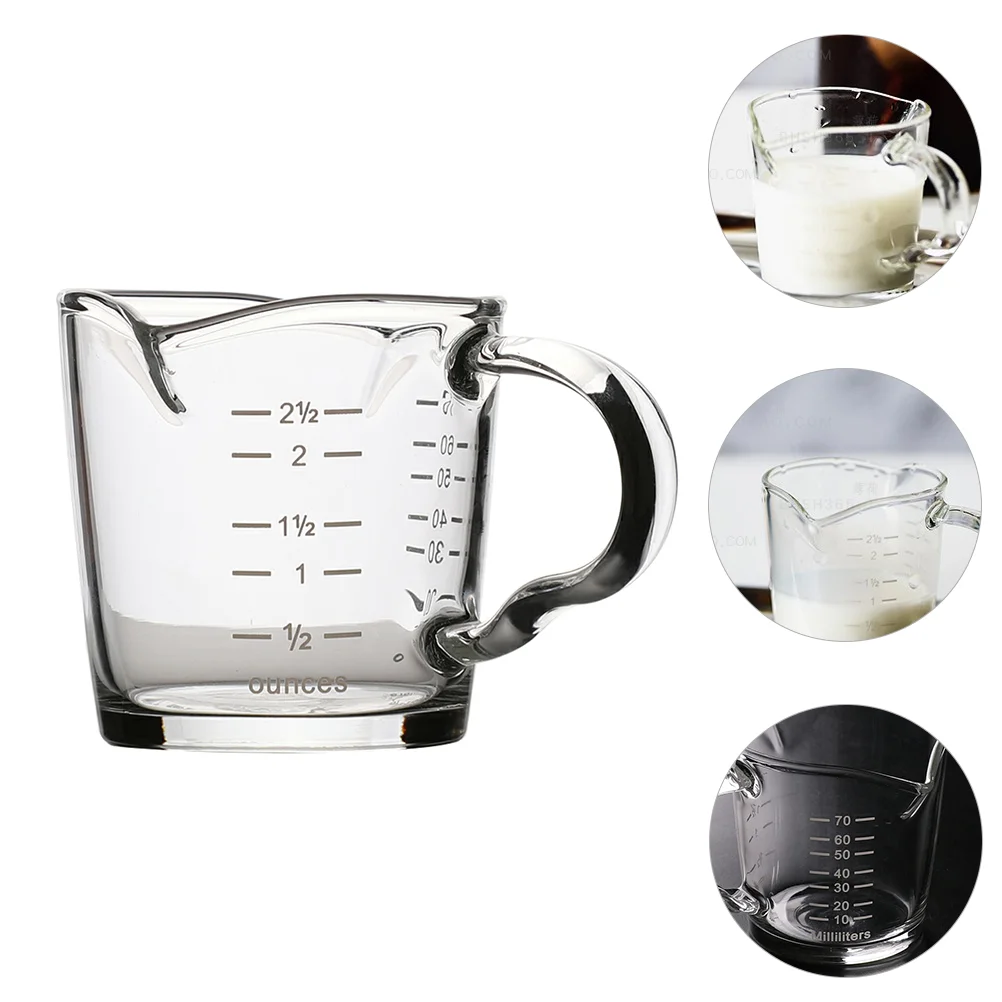 

Cup Measuring Espresso Shot Coffee Cups Glasses Pitcher Jug Clear Scale Measure Jugs Mug Graduated Temperature Mugs Handle