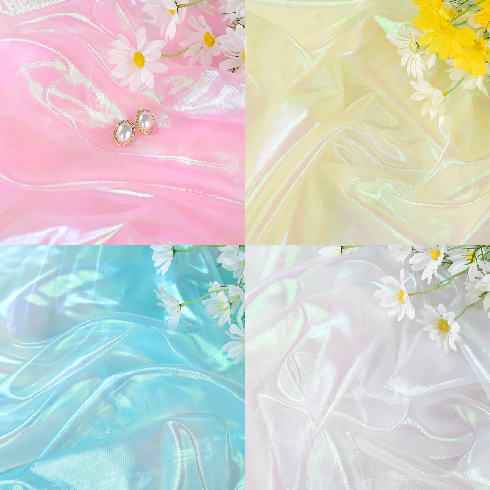 

Transparency Luster Fabric Glossy Background for Photographic Luxury Cosmetics Girls Toys Halloween Decoration Photography Props