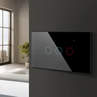 Сенсорный светодиодный выключатель света с сенсорным экраном, 110-220 В, 123 клавиши, стеклянная настенная лампа, сенсорный выключатель, модуль панели управления, стандарт США, ЕС, Великобритании, Австралии