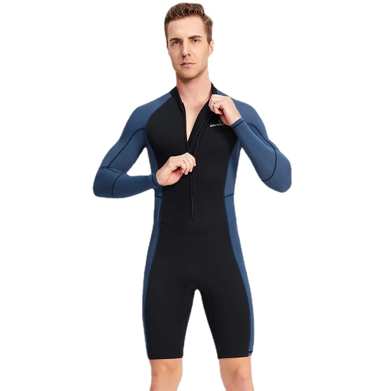 Мужские Гидрокостюмы 1 5 мм неопреновый гидрокостюм с длинным рукавом и молнией