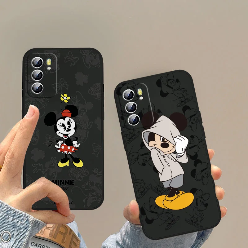 

NEW Mickey Mouse Ghost Phone Case For OPPO A5 A9 A12 A16 A16S A52 A53S A53 A54S A55 A72 A73 A74 A76 A94 Black Funda Cover Soft