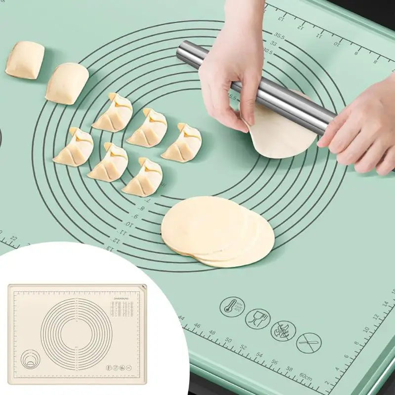 

Silicone Non-Stick Pastry Mat Non-Slip Kneading Mat Thickened Dough Rolling Mats With Scale Baking Cake Board Kitchen Gadgets