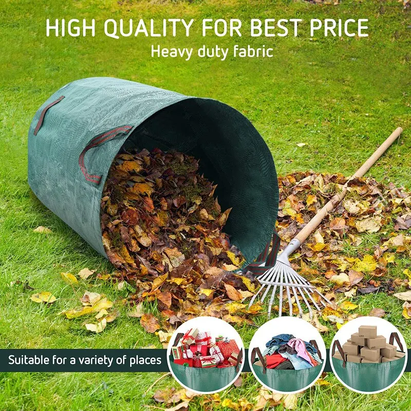 

500L/400L/300L Large Capacity Heavy Duty Garden Waste Bag Garden Rubble Waste Woven Rubbish Bags Yard Waste Bins Storage