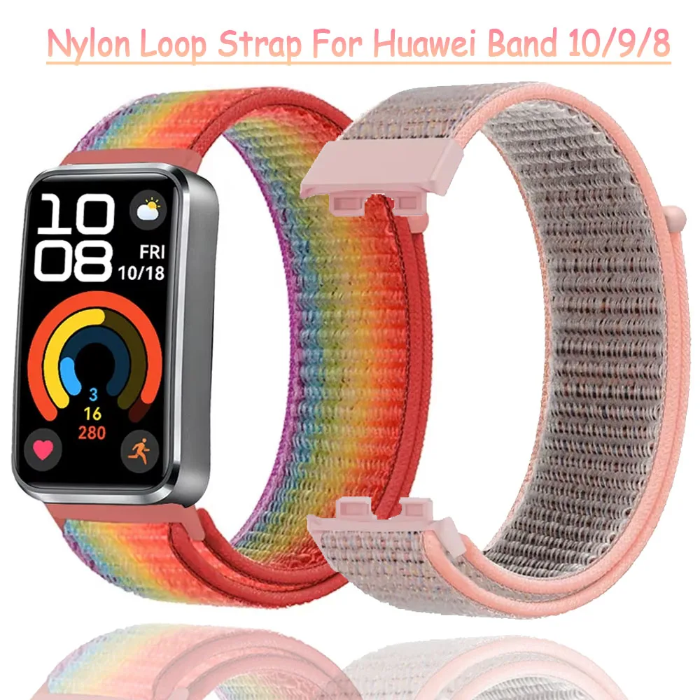 Фото Нейлоновый ремешок-петля для смарт-часов Huawei Band 10 9 8, сменный браслет-ремешок для Huawei Band 10, спортивные аксессуары для запястья №1