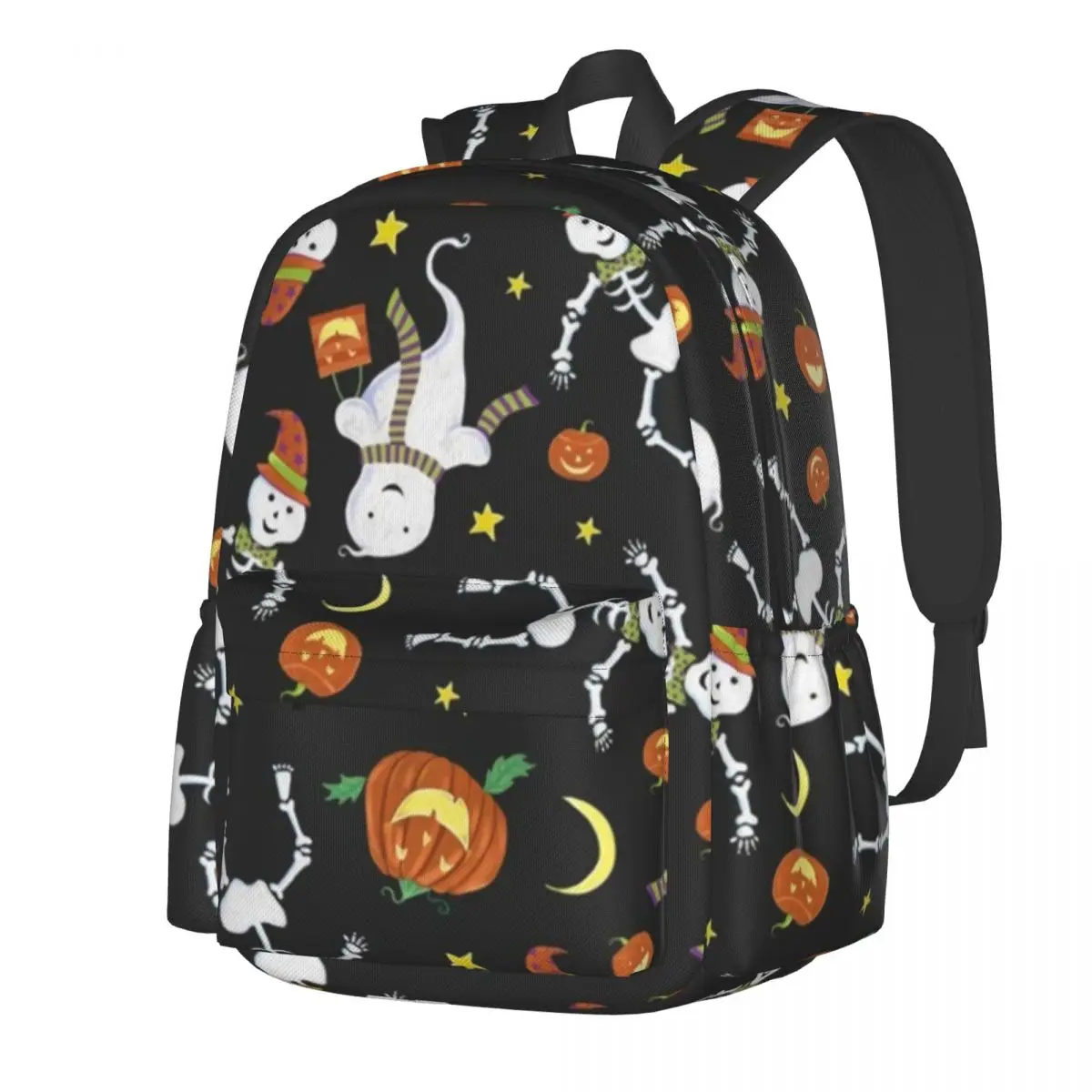 

Рюкзак на Хэллоуин со скелетом, Молодежные дышащие рюкзаки с призраком и тыквой, Полиэстеровые забавные школьные сумки, высококачественный...