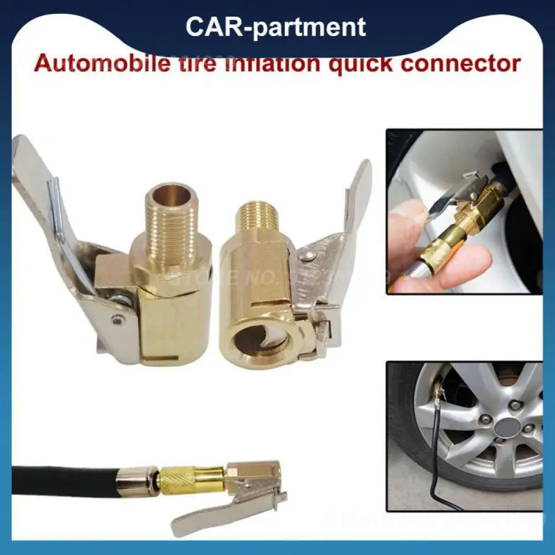 

Portable Inflatable Clip Copper Universal Durable Inflatable Tube Clip Air Nozzle Tire Pressure Gauge Filling Nozzle