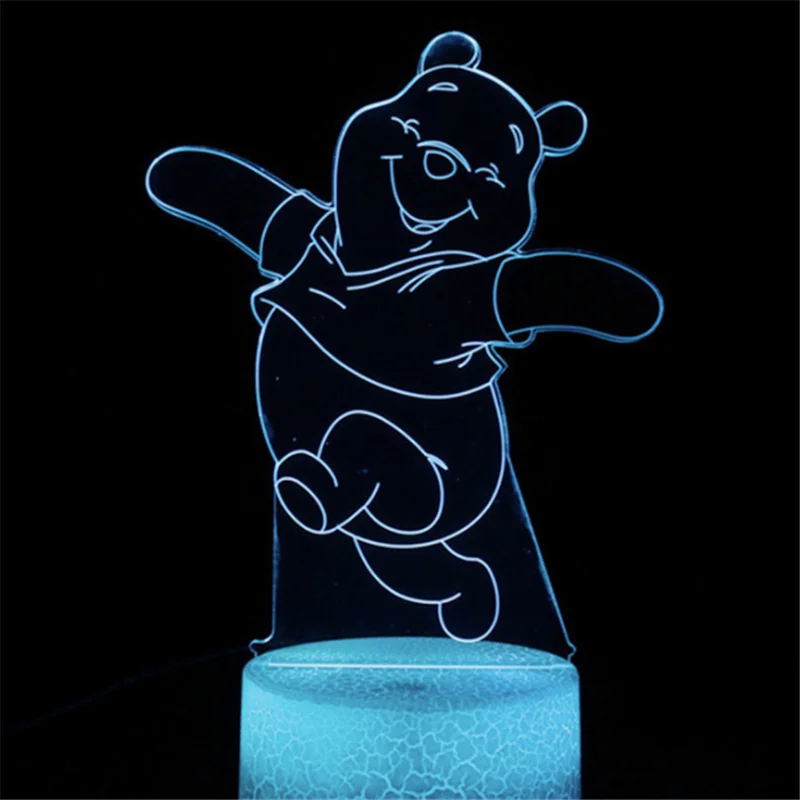 

3d-лампа «Винни-Пух» Disney, светодиодный ночсветильник, мультяшный медведь-Винни, настольная лампа, украшение для спальни, милые детские подар...