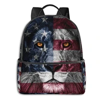 american flag portrait of lion backpack for mens womens school travel shoulder backpack