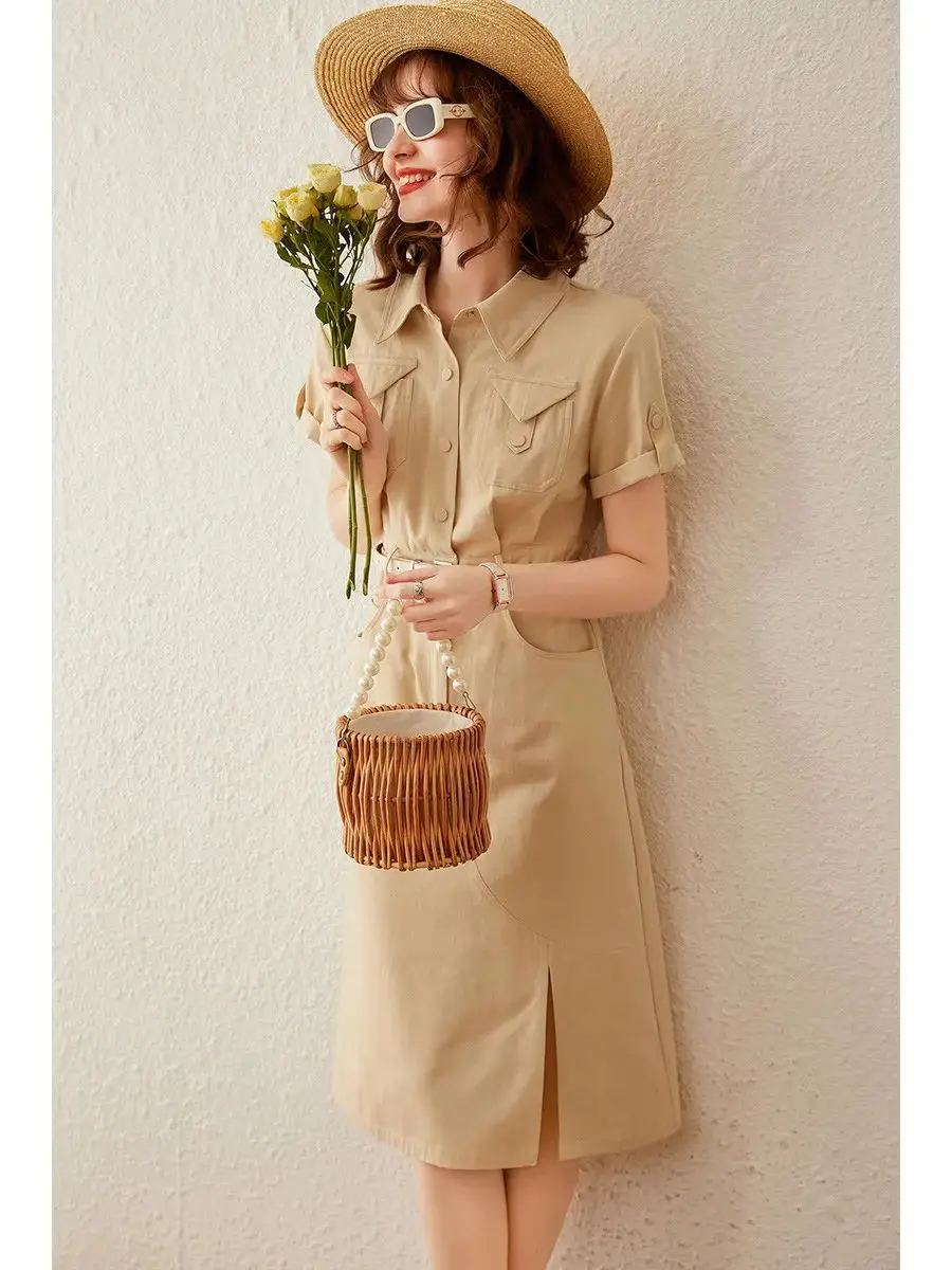 Женское джинсовое платье в стиле ретро LOUIS YAO