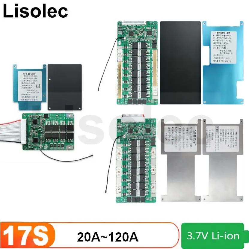 

Балансировочная плата BMS 17S 60V 20A 30A 40A 50A 60A 80A 100A 120A для защиты заряда от разряда, печатная плата с уравнительной температурной защитой