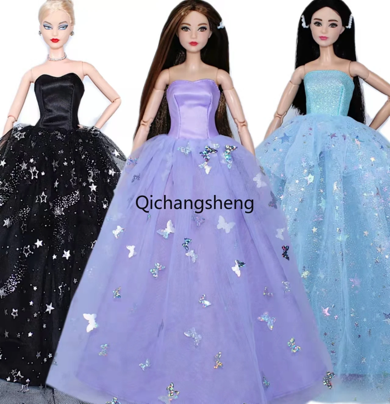 

1/6 BJD Doll Outfit Sequin Wedding Dress For Barbie Clothes for Barbie Clothing Party Gown 11.5" Dolls Accessories Kids Toy Gift