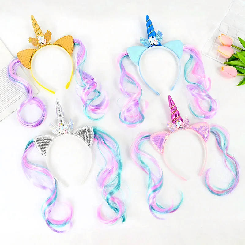 

Unicorn Headband Cute Kids Hair Hoop Hairbands Accessories Unicorn Theme Girl 1st Birthday Party Decoration Baby Shower Supplies