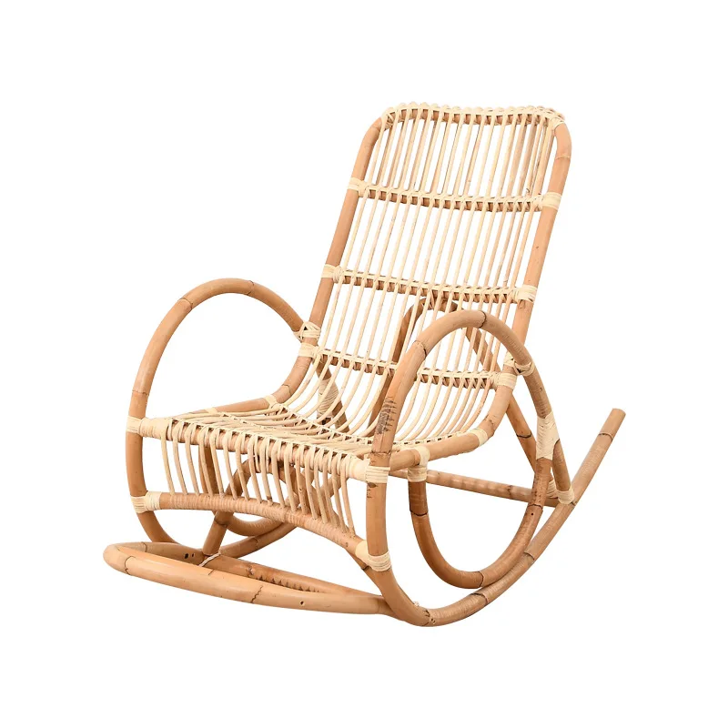 

Home living room rattan rocking chair outdoor leisure lounge chair balcony lazy bamboo chair