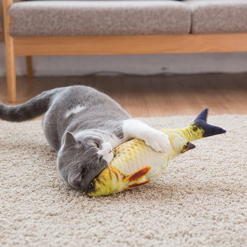 

Simulation Fish Cat Toys Soft Plush Catnip Cat Toy Interactive Cat Toys 3D Fish Shape Doll Pet Chew Toy Supplies Toy for Cat