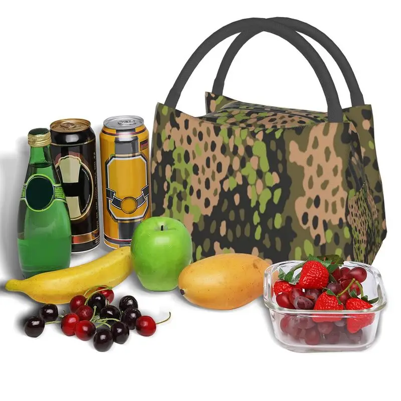 WW2 Camo Thermal Insulated Lunch Bag Women Germany Arm Military Camouflage Portable Lunch Container Multifunction Meal Food Box images - 6