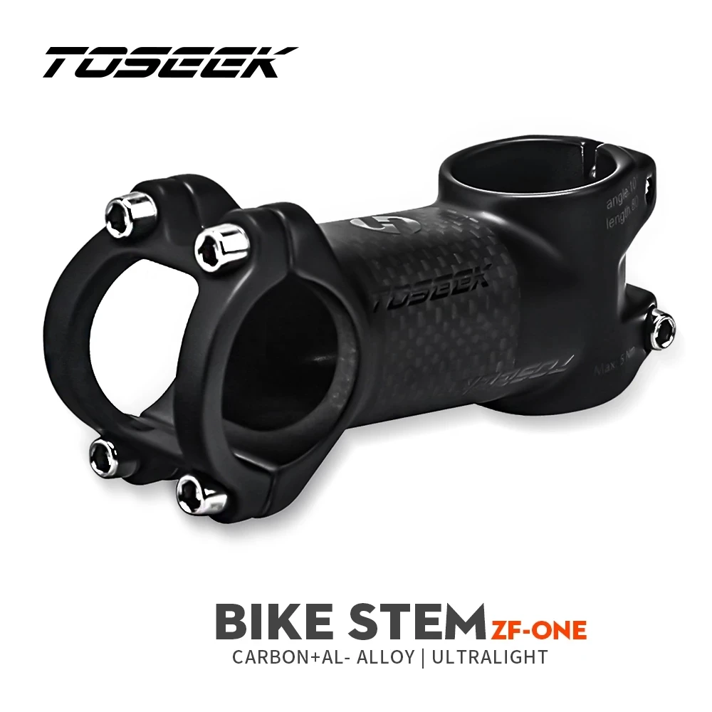 

TOSEEK ZF-ONE Carbon Bike Stem 10/17 Degree Mountain Bike Stem 31.8mm Handlebar Stems 60/70/80/90/100mm BMX MTB bike Parts