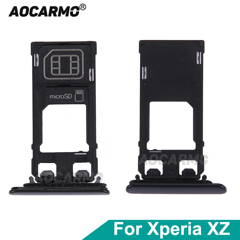 

Aocarmo для Sony Xperia XZ F8332 F8331 SIM лоток держатель карты MicroSD слот ящик с крышкой порта Пылезащитная Заглушка Крышка запасные части