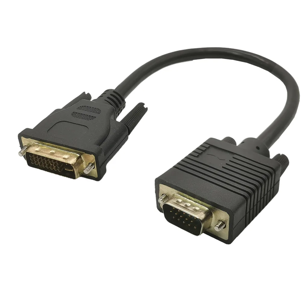 Фото Кабель-адаптер 0,3 м DVI 24 + 5 В VGA, внешний кабель 1080P в VGA, кабель 24 + 5 DVI папа в 15 Pin VGA папа, видеоконвертер для ПК №1