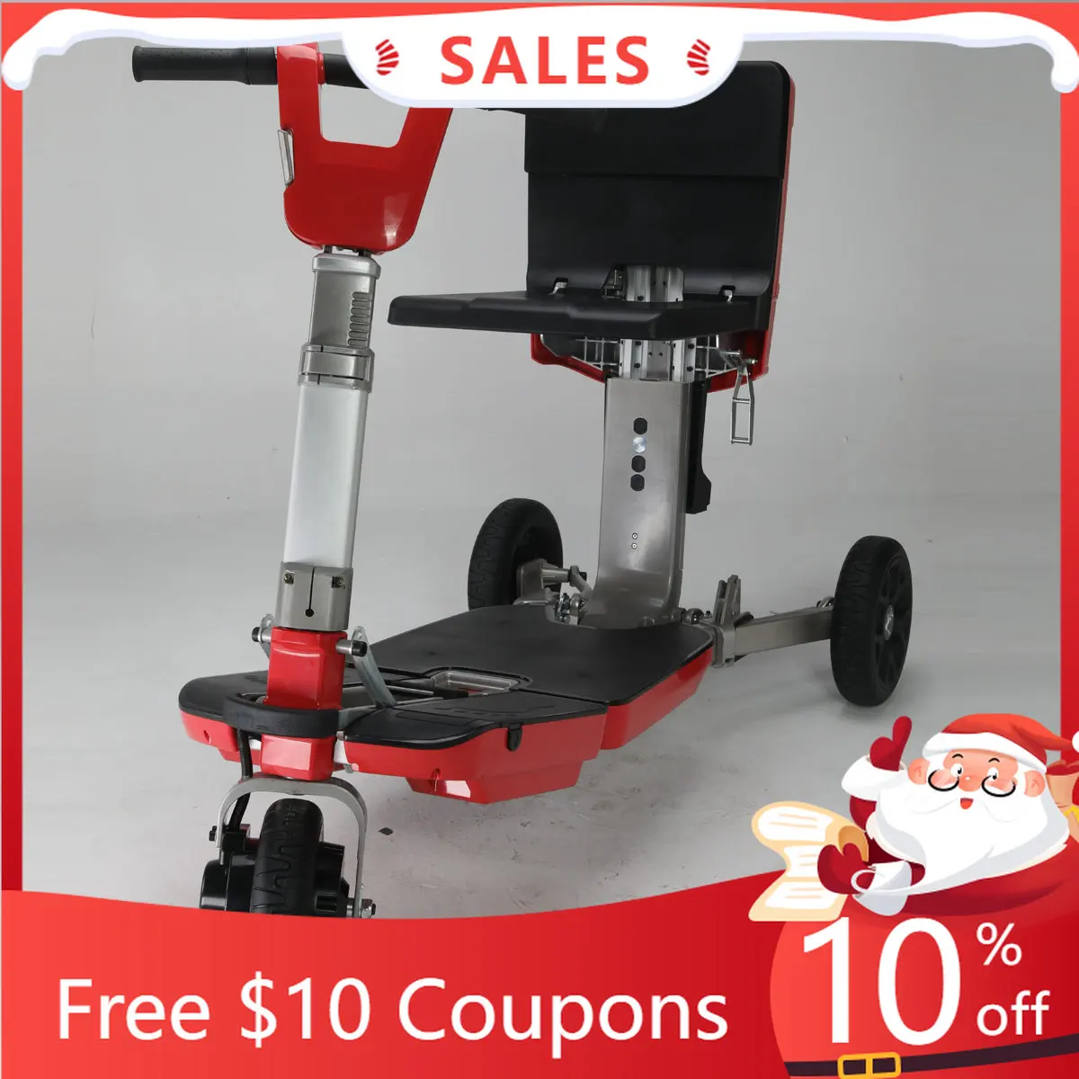 

350W motor lithium battery folding three-wheel electric mobility scooter, chair with wheel for the elderly