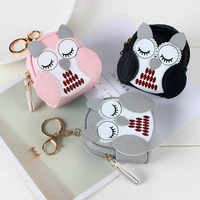 new women small wallet girl cute cartoon owl mini student small school bag zero wallet small leather bags female key case