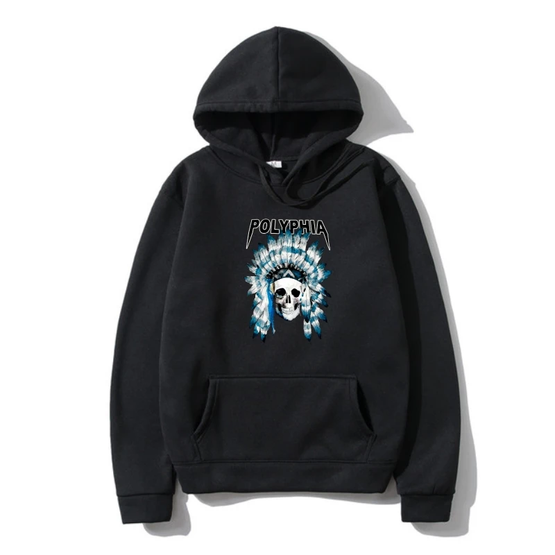 

Толстовки Polyphia мужская верхняя одежда с черепом маленькая черная
