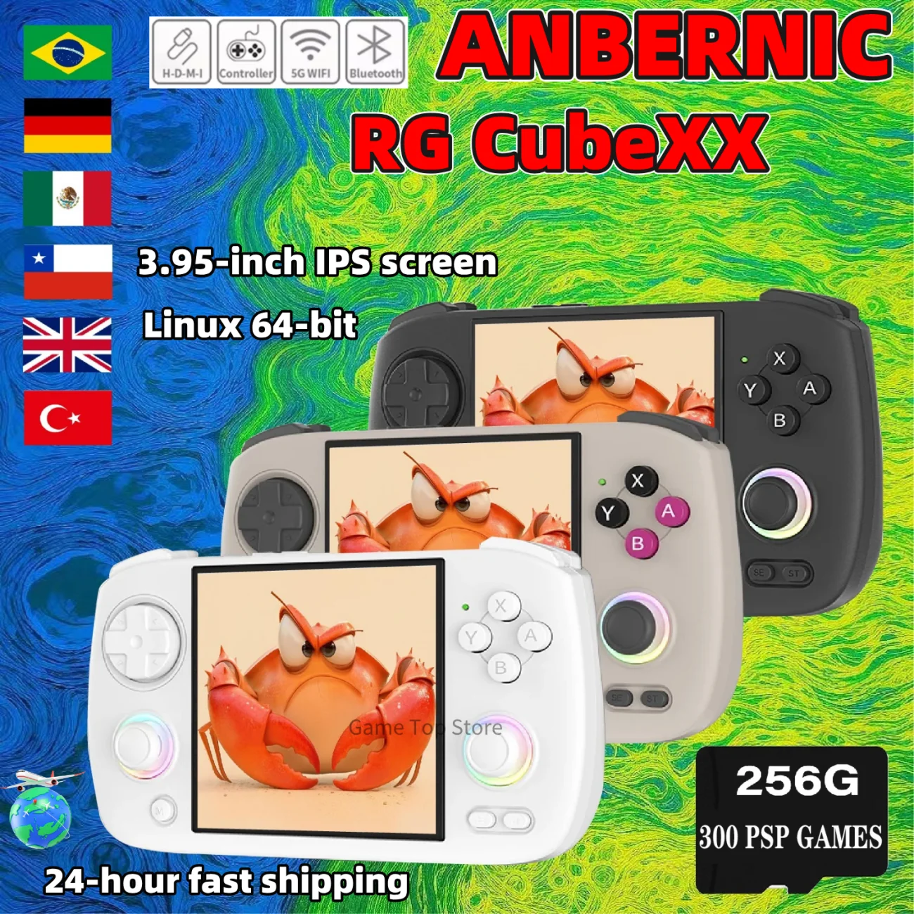 Портативная игровая консоль ANBERNIC RG CubeXX с экраном 3 95 дюйма IPS RGCubeXX Linux WIFI Bluetooth