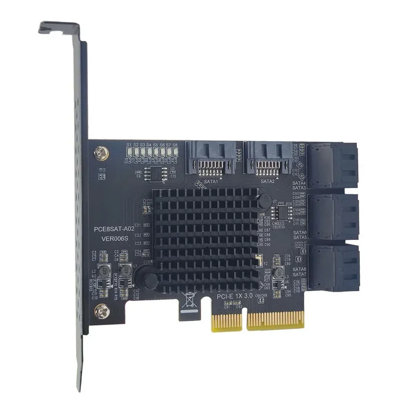 PCI-E GEN3 4X на 8-портовый жесткий диск SATA3.0 Карта расширения 6G Xiangshuo ASM1166 P CI-E3.0