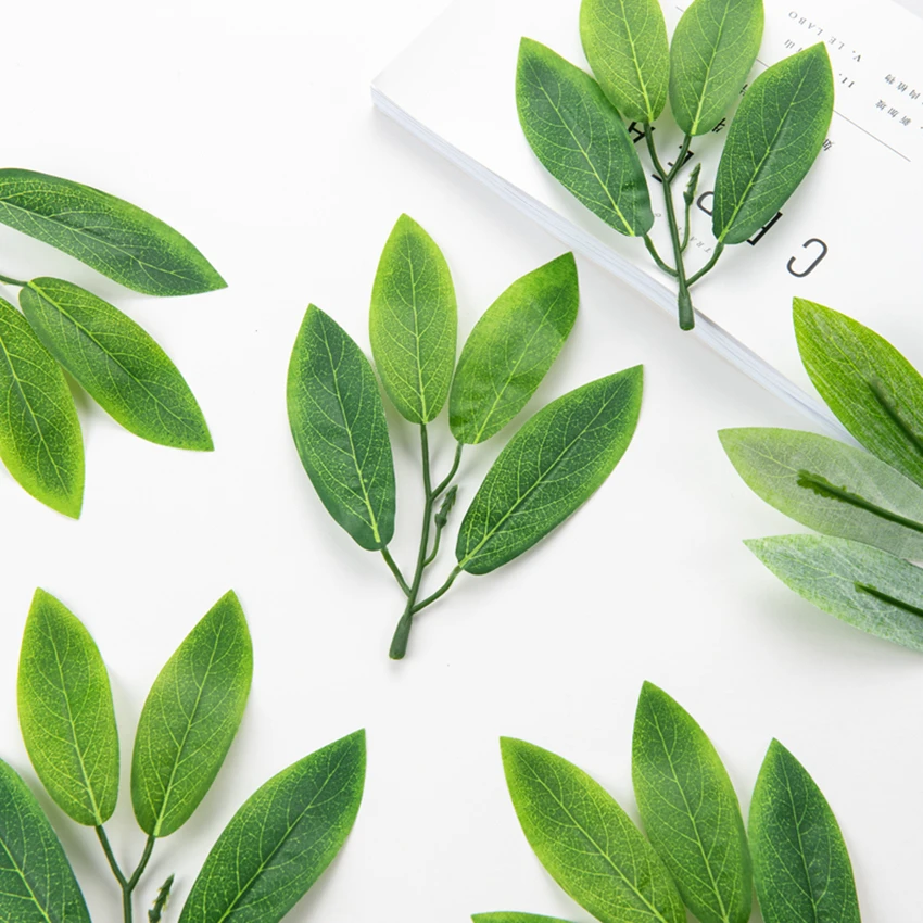 

50Pcs Artificial Flowers Silk Oleander Leaf for Wedding Party Wreaths Diy Christmas Home Decor Background Wall Craft Fake Plants