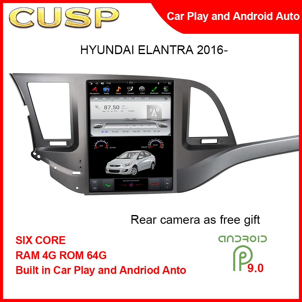

Tesla Style Vertical Screen GPS Tracking Device Car 10.4inch 4G+64G For HYUNDAI ELANTRA 2016- Multimedia Stereo For Car Car Play