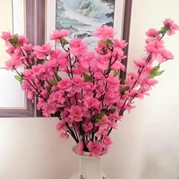 125cm artificial flower silk peach blossom branch cherry spring plum blossom fake flower for wedding party home decoration props