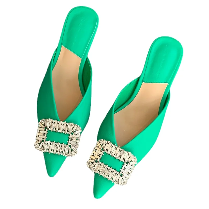 

Шлепанцы женские на платформе, высокий каблук, пикантные сандалии, шлепанцы с заклепками, модная обувь, лето 2022