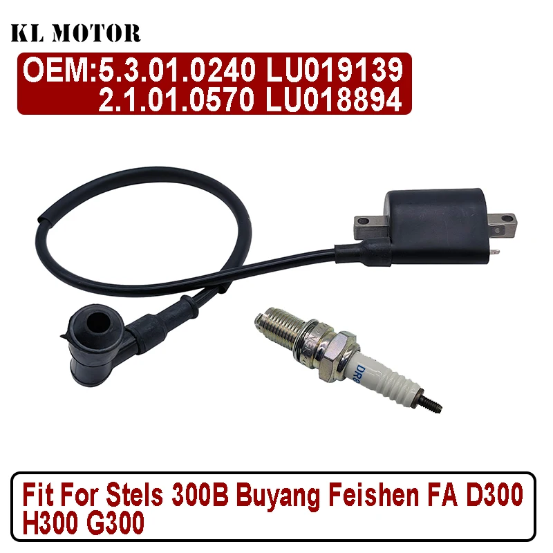 Фото Stels 300B Buyang Feishen FA D300 H300 G300 ATV Quad Катушка зажигания со свечой зажигания 5.3.01.0240 2.1.01.0570 №1