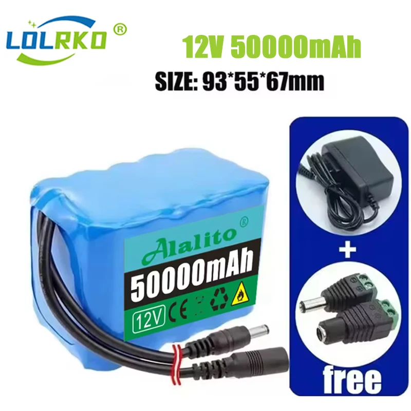 Аккумуляторная батарея 12В 50Ач 3s5p, литий-ионная 18650, 12В 20Ач-50Ач, DC12.6В, сверхбольшая емкость, перезаряжаемая, с BMS + зарядным устройством. (art.: 3920dbd498952) - 3920dbd498952