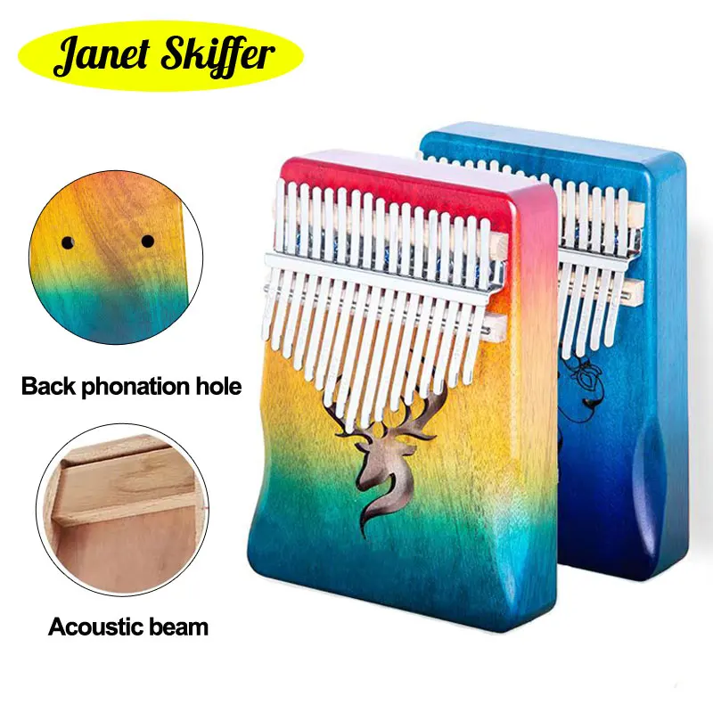 

High Quality Kalimba 17 Keys Thumb Piano Wood Mahogany Mbira Body Musical Instruments Finger Piano Gifts For Audlt Kid Beginner