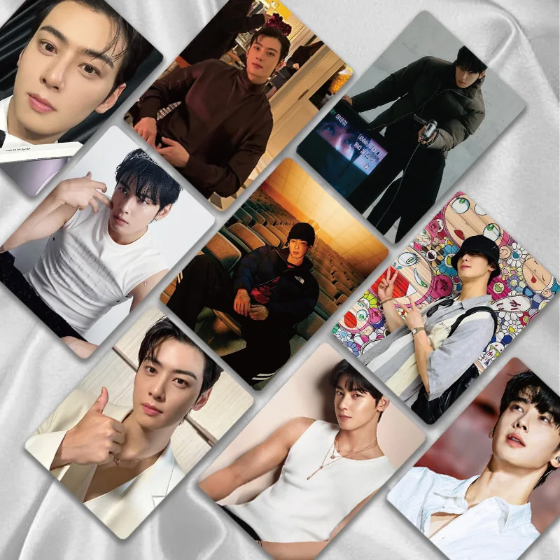 Kpop 50 шт./компл. Cha eunwoo Laser LOMO Card Album двусторонняя карта для селфи качественные HD