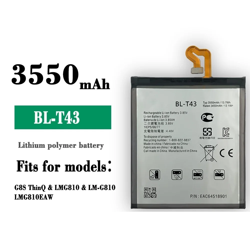 

100% New BL-T43 Replacement Battery For LG G8S ThinQ LM-G810 3550mAh Mobile Phone Original High Quality Batteries With Gift Tool