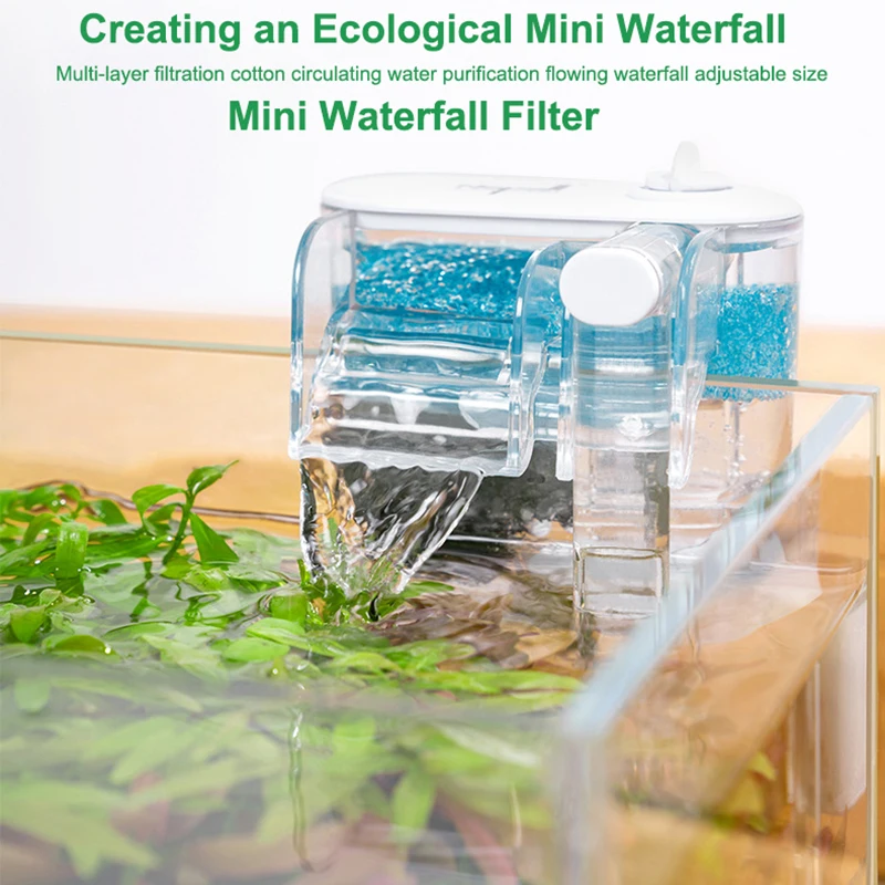 Внешний кислородный насос с погружным водопадом для небольших аквариумов
