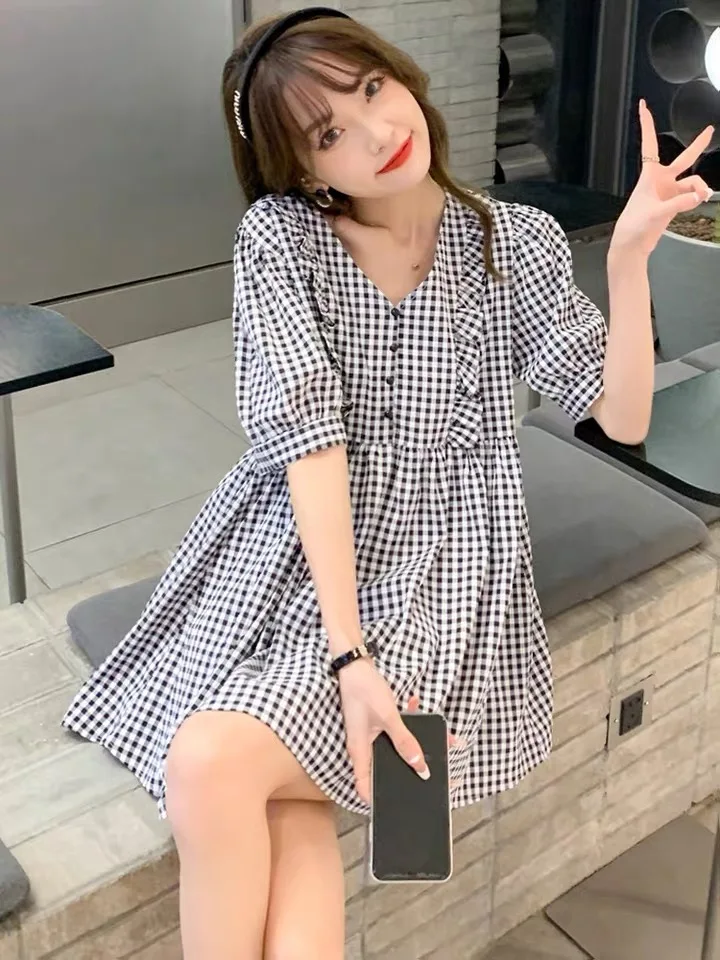 

Spring 2022 Maternity short sleeve shirt large size maternity dress2022