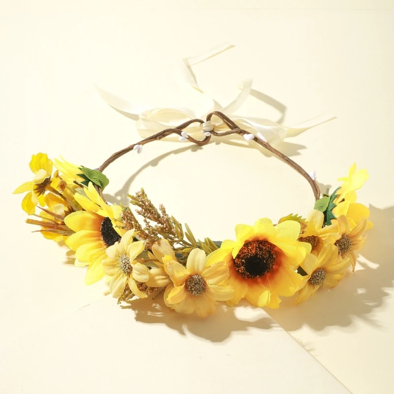 Повязка для волос в форме цветка девочек привлекательная этническая повязка на