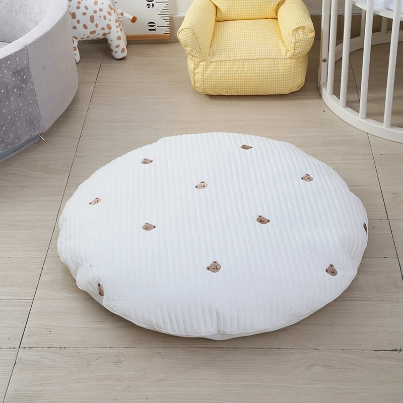 

Игровой коврик, игрушки, простое детское одеяло для ползания новорожденных, хлопковый круглый напольный ковер, коврики для детской комнаты,...