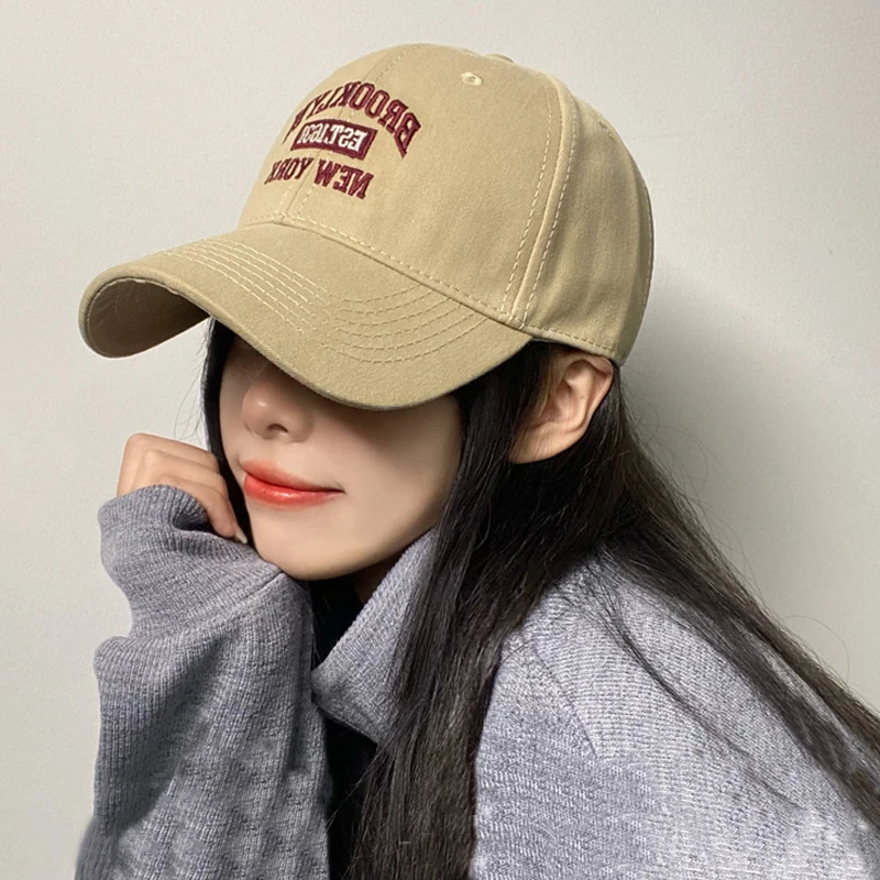 

2023 Y2K Baseball Cap Korean Wide Brim Baseball Caps Men Women Embroidery Letter Peaked Cap Casual Retro Snapback Hats Unisex