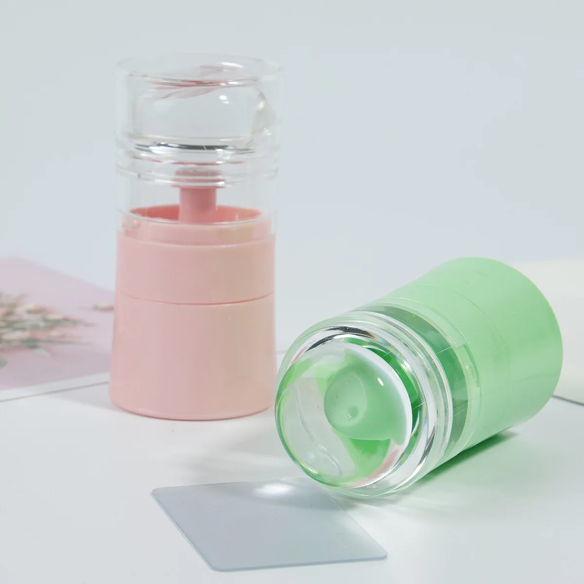 Зеркальный штамп для ногтей прозрачная силиконовая головка скребок маникюра