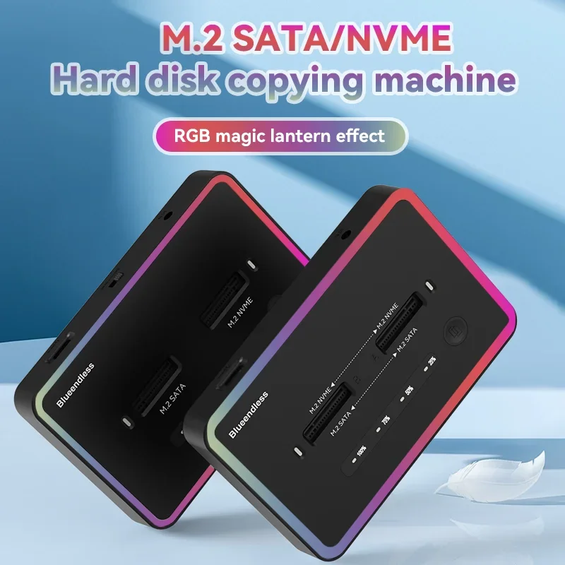Фото Внешний корпус для M.2 SSD с двумя протоколами, 2-слотовая док-станция Type-C 10 Гбит/с, совместимая с PCIe NVMe и SATA M.2 SSD №4