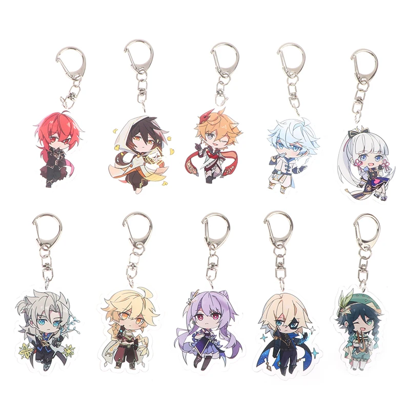 

Anime Genshin Impact Kunikuzushi Morax Kaeya Xiao Hu Tao Tartaglia Acrylic Keychain Badge Cartoon Cosplay Pendant Accessories