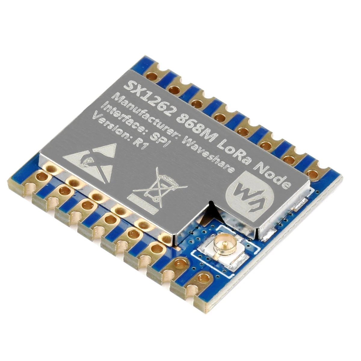 Модуль LoRa Waveshare Core1262-868M SX1262 с защитой от помех диапазон EU868