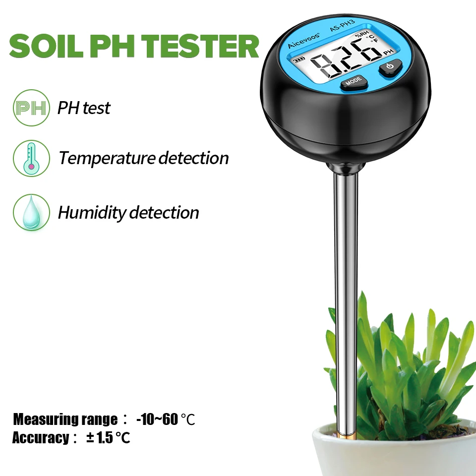 

Soil 1 Moisture Ph Monitor 3 Farming Soil Temperature Acidity Gardening Meter In Tester Digital Ph Aicevoos