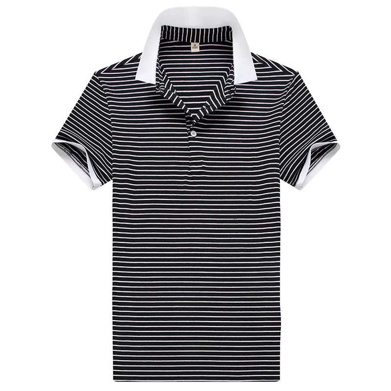 

Men Polo Shirt Summer Short Sleeve Striped Contrast Color New Casual Shirts Fashion Male Brand Clothing MT154