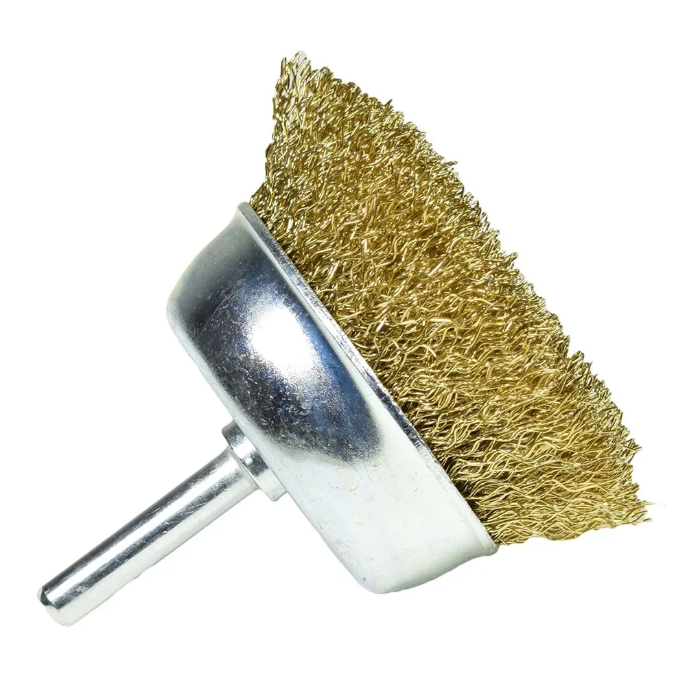 

Wire Cup Brush 75mm 4500 RPM Brass Coated Steel Wire 75mm / 3\\\" For Drills Rust Paint Cleaning Deburring Remover Tool