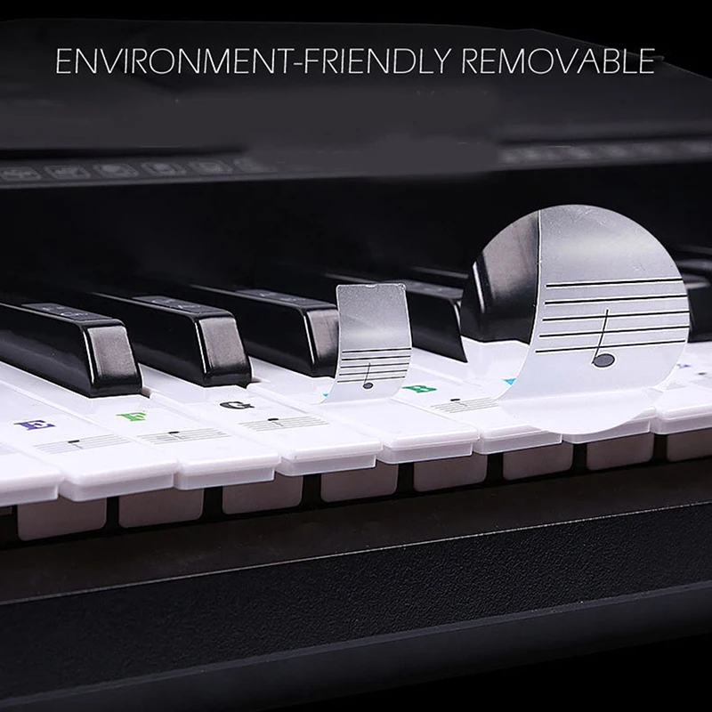 Наклейка на клавиатуру 54/61 клавиши электронная клавиатура наклейка белые 1