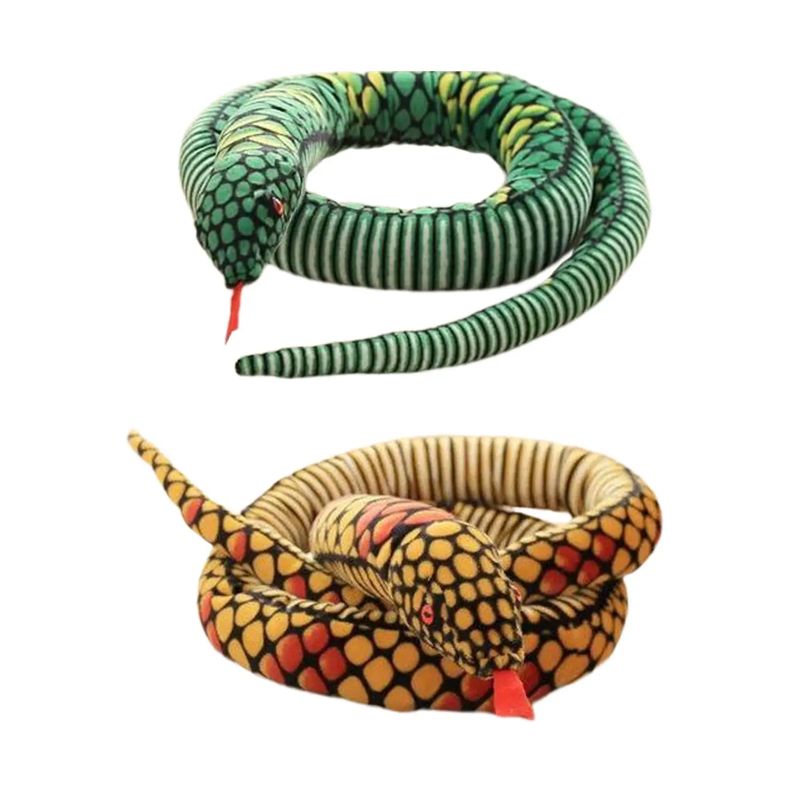 

Simulation Snake Plush Toys Animal Trick Toys Large Stuffed Animal Snake for Halloween Jokes Prop Party Favor Tabletop Decors